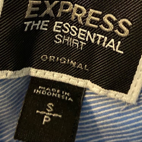 Express Baby Blue Button Down-S - Picture 3 of 3